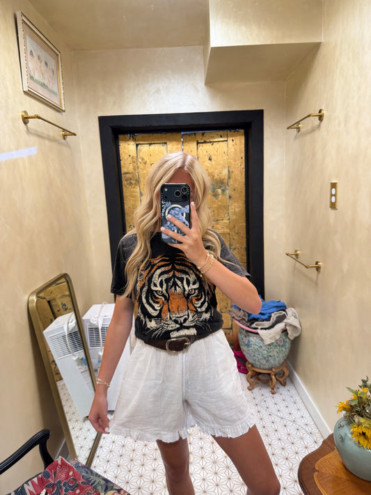WHITE COTTON SHORTS