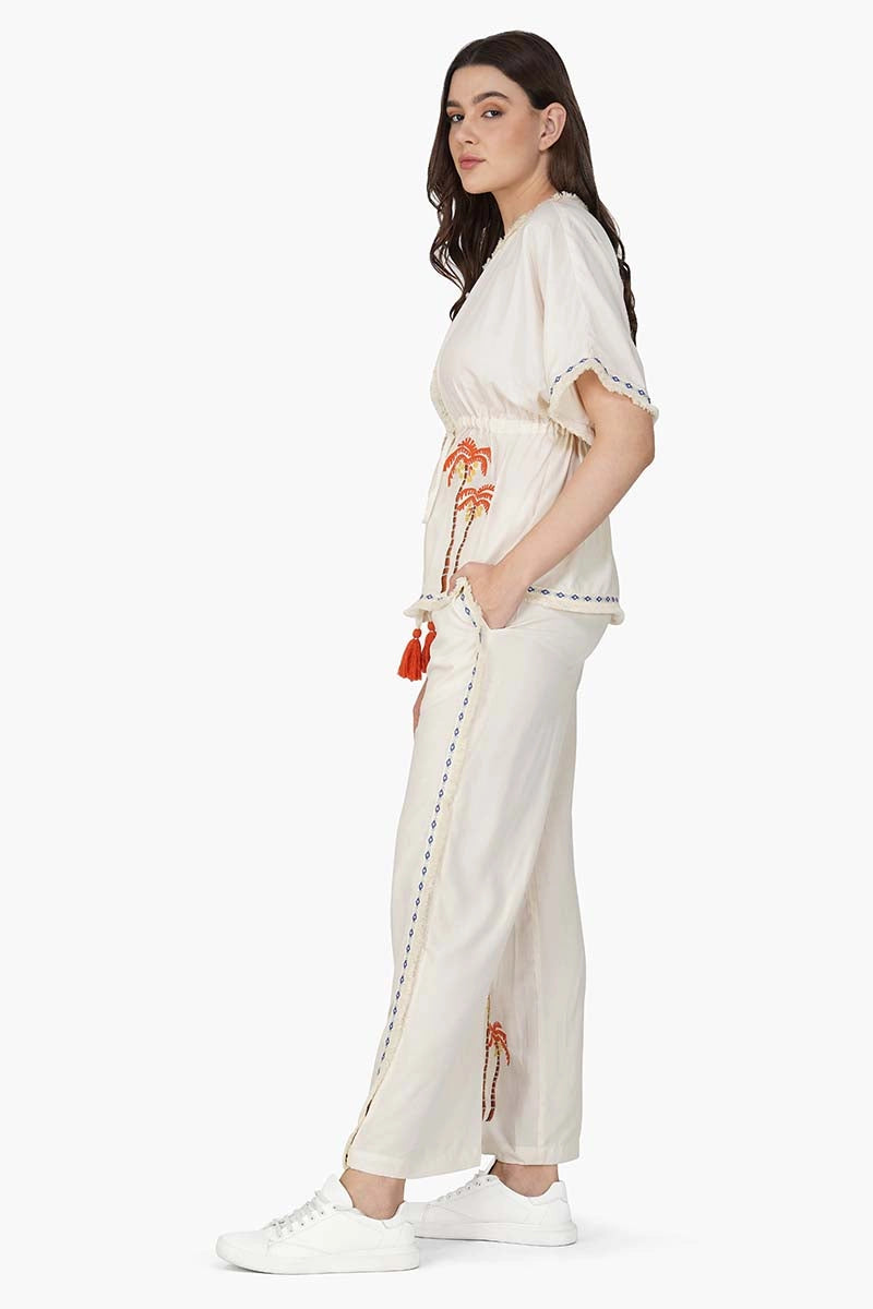 Palm Tree Beige Outfit Shirt and Pants