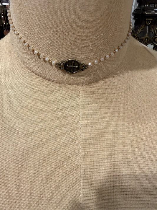 White Beaded Choker