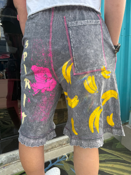 Tiger and Banana Sweat Shorts