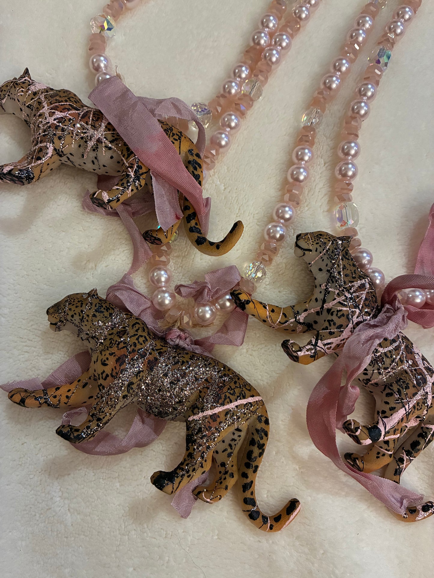 Pink Beaded Leopard