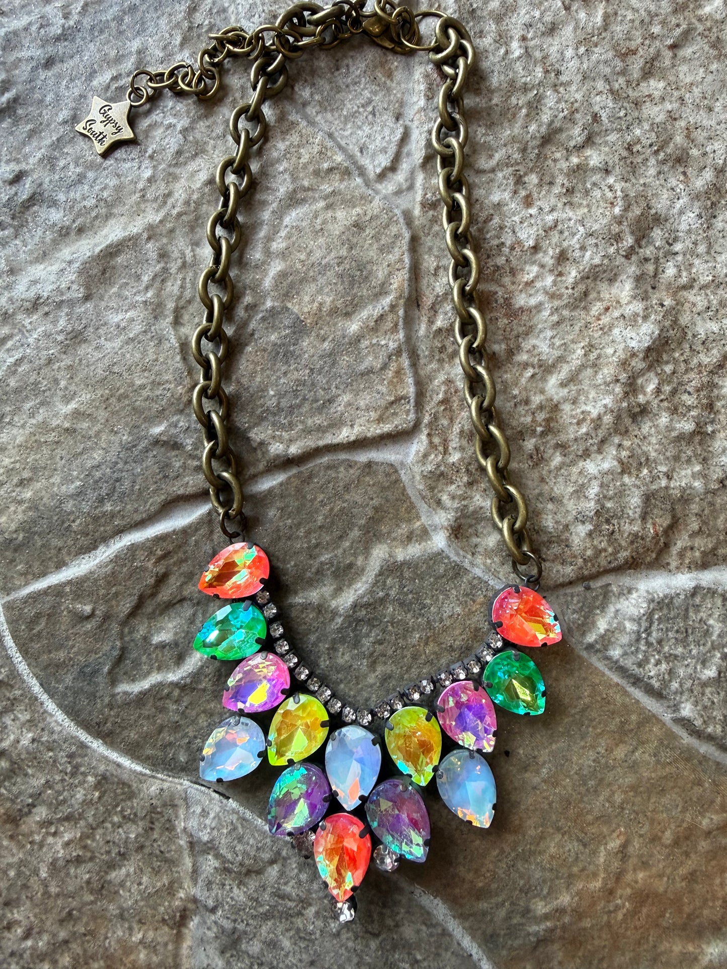 Vintage Royal Pastel Crystal Necklace