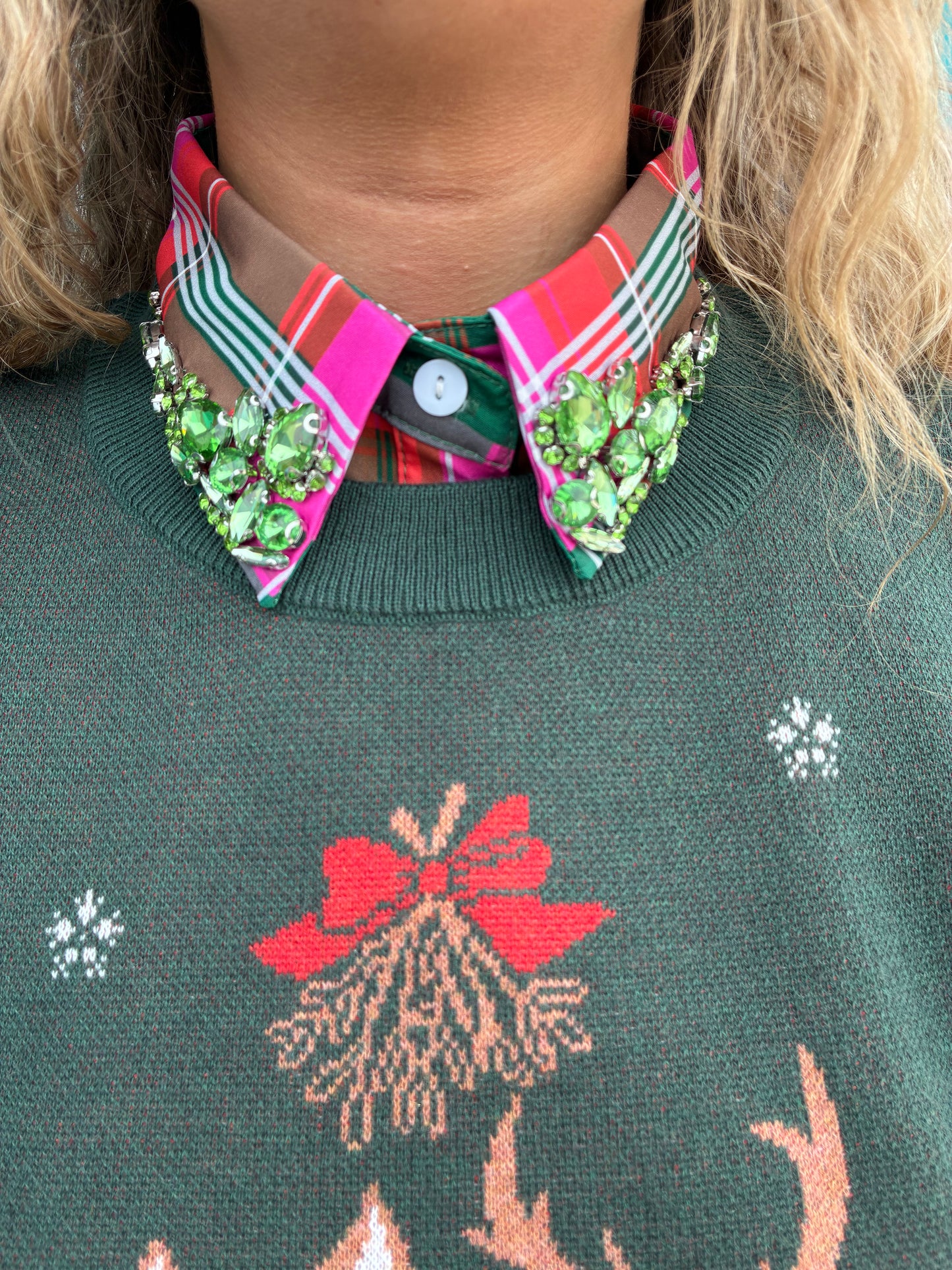 PINK/GREEN PLAID COLLAR