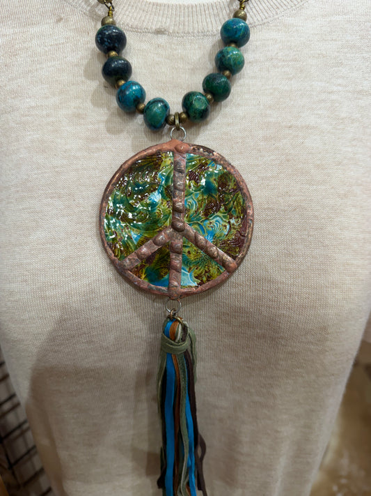 Western Peace Sign Necklace