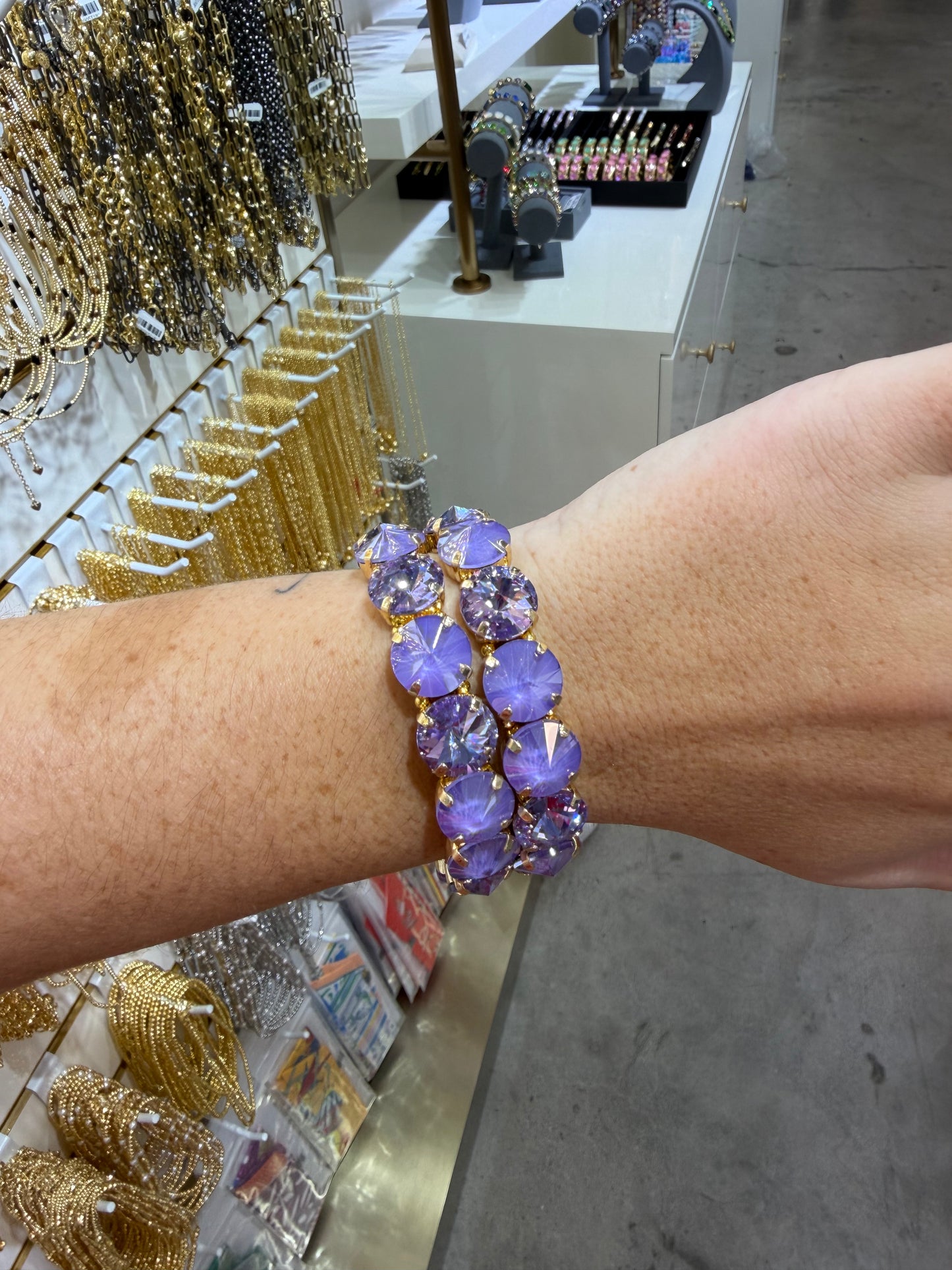 Lavender Mix Clear Stretch Bracelet