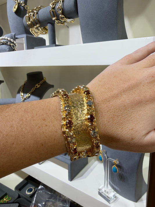 Golden Hour Wave Cuff Bracelet