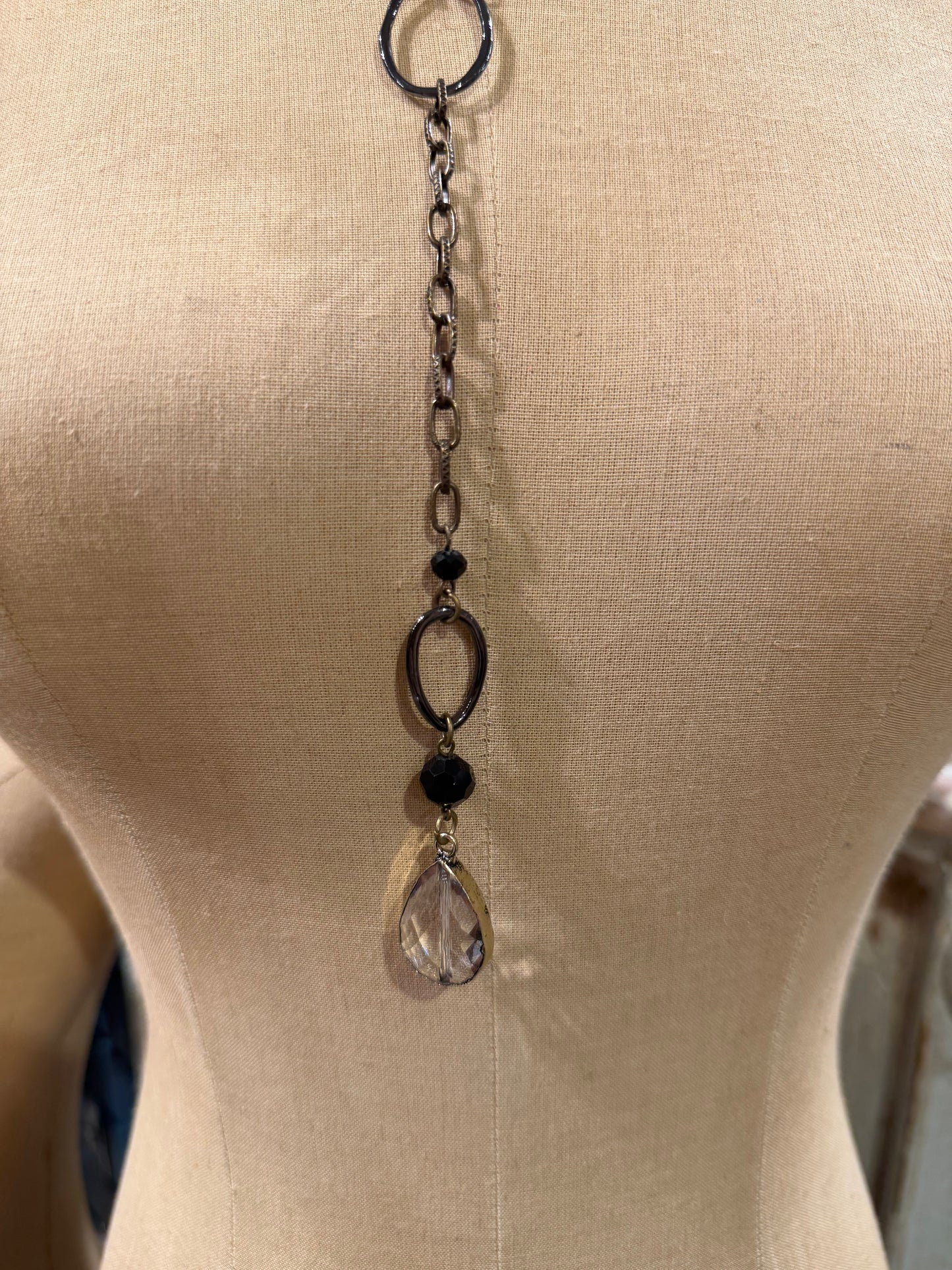 Black Bead Chain Necklace