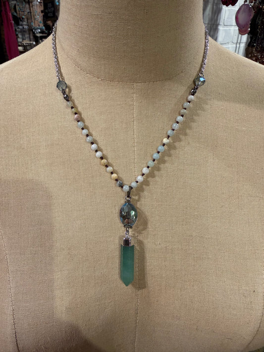 Blue Stone Drop Necklace