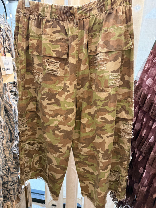 PRE ORDER Worn & Wild Crop Camo Pants