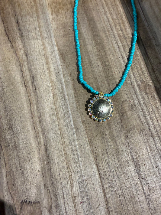 Turquoise Bling Indian Necklace