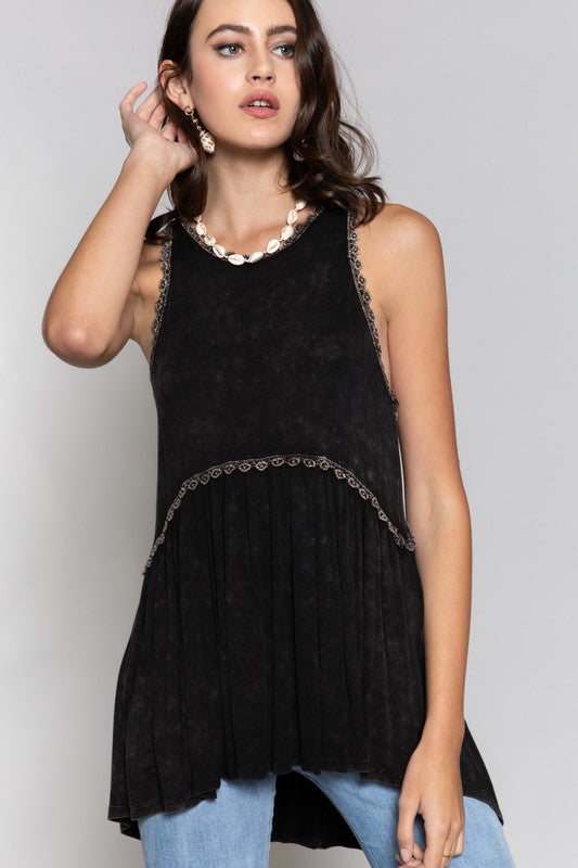 Babydoll Knit Sleeveless Tank Top