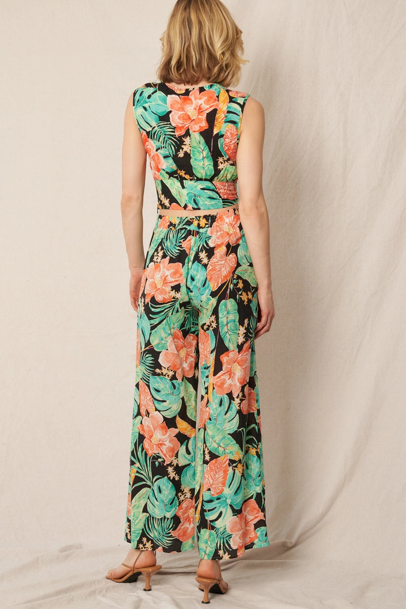 Sleeveless Tropical Pant and Top Set