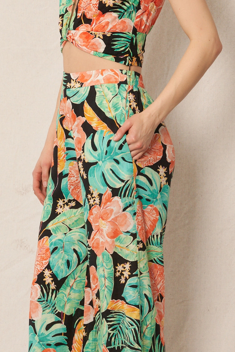 Sleeveless Tropical Pant and Top Set