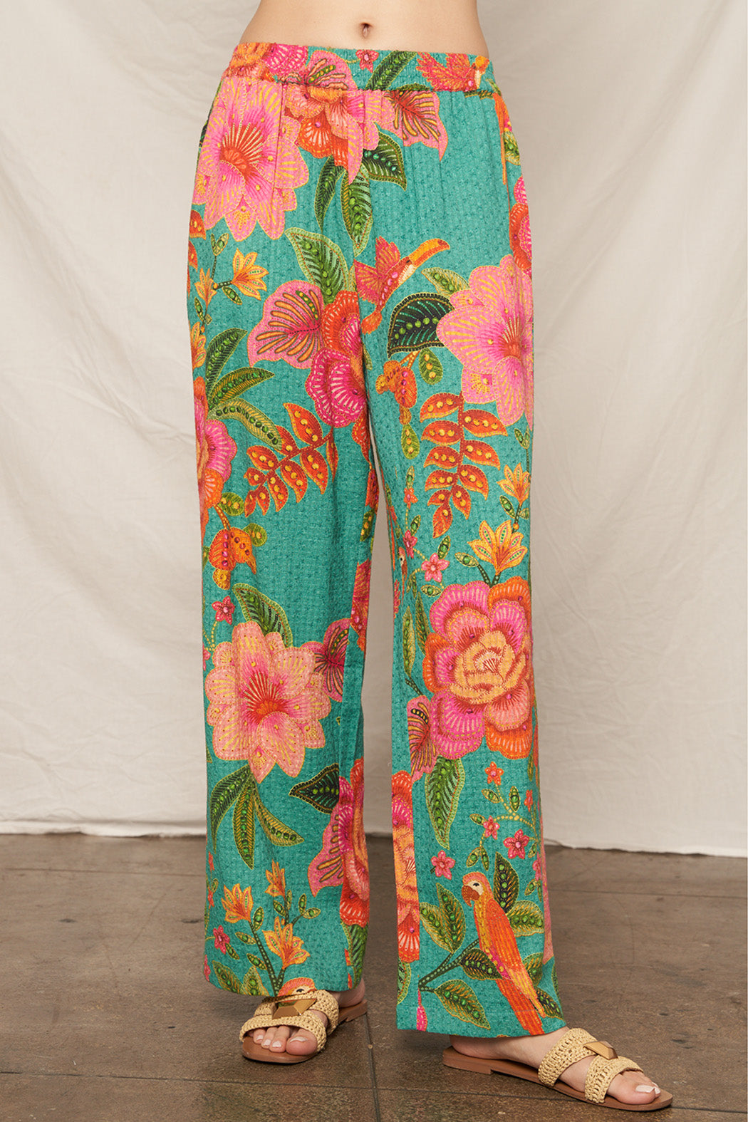 Summer Floral Wide Leg Pants
