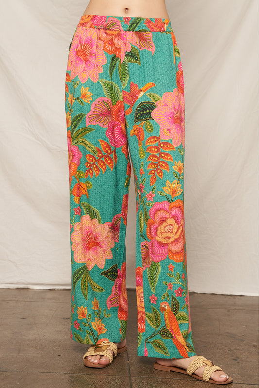 Summer Floral Wide Leg Pants