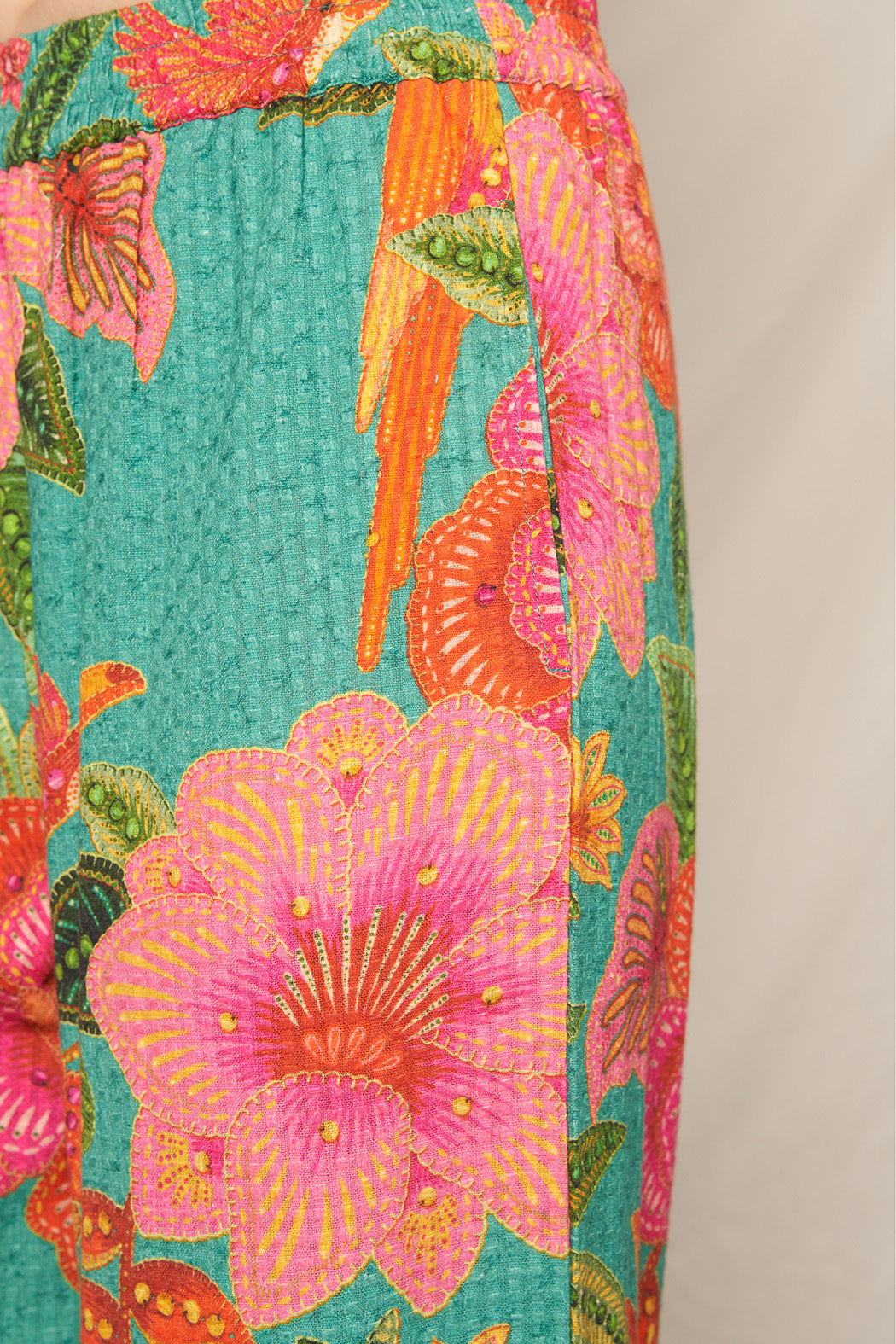Summer Floral Wide Leg Pants