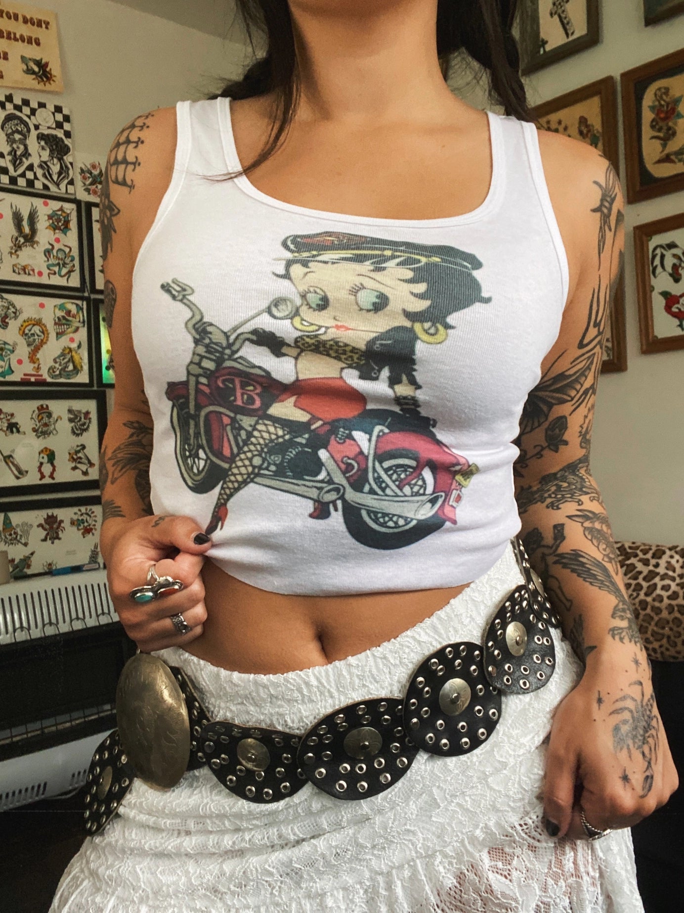 Vintage Betty Boop Motorcycle Tank Top