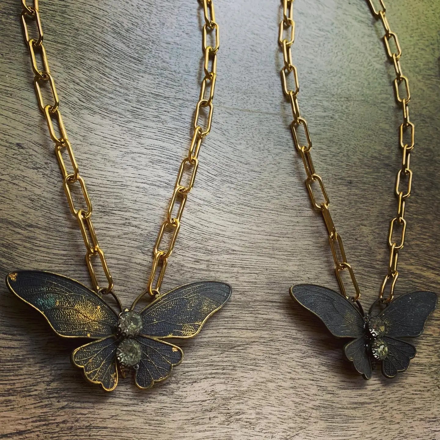 Vintage Black Butterfly Necklace