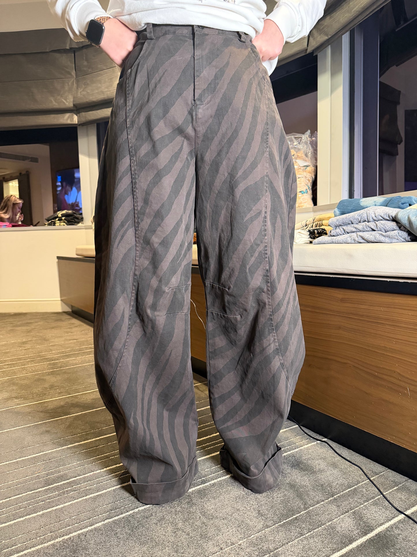 Chocolate Tiger Barrel Jeans