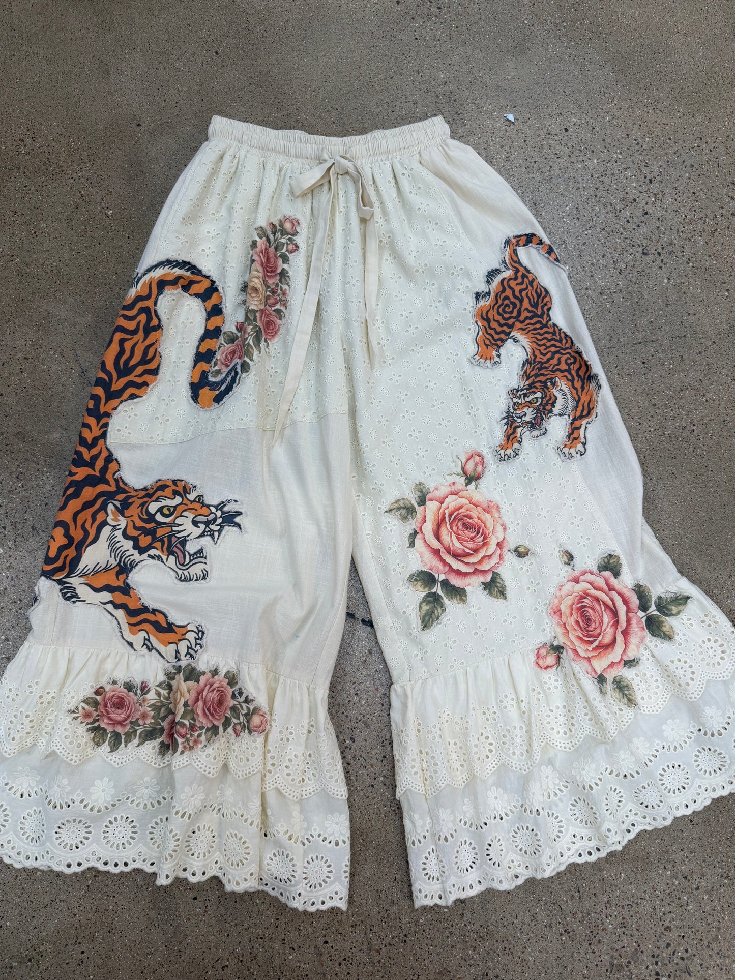 Pre Order:Eyelet Ivory Tiger Bloom Pants