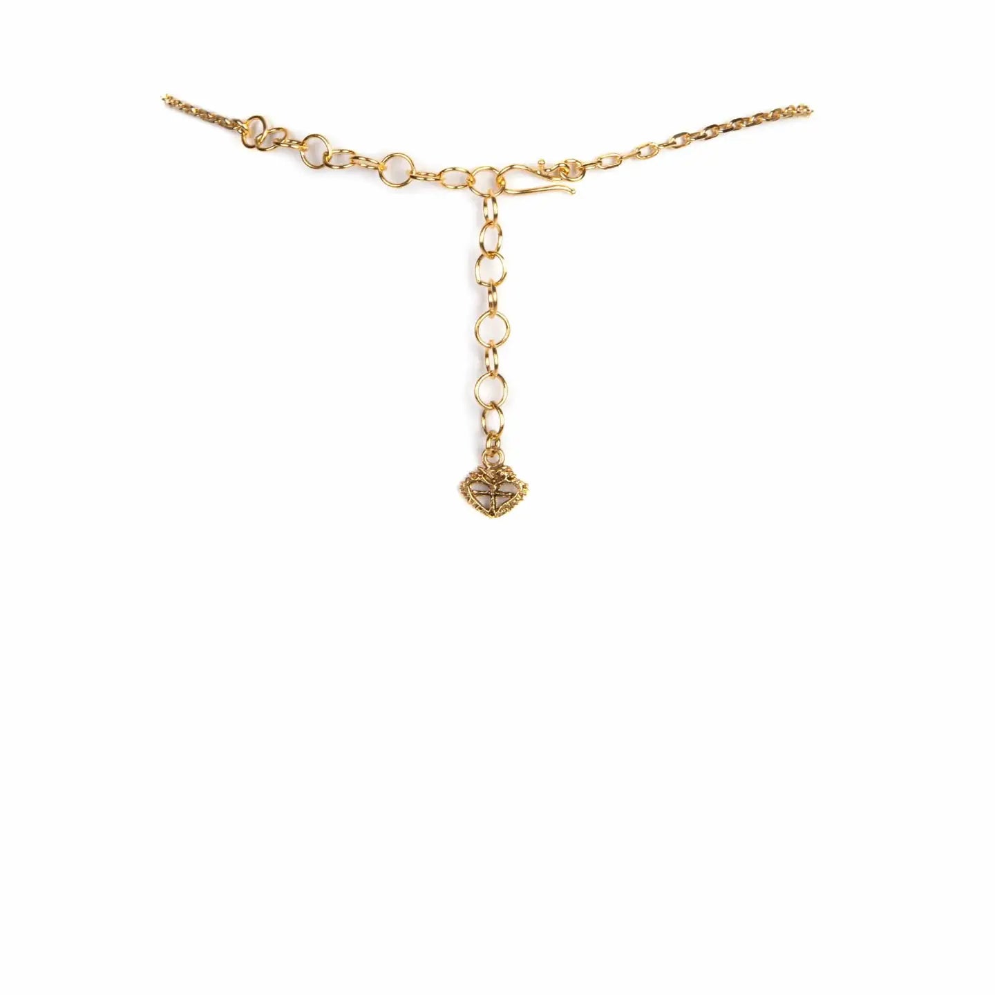 Cream and Pearl Esme Cross Necklace in Gold