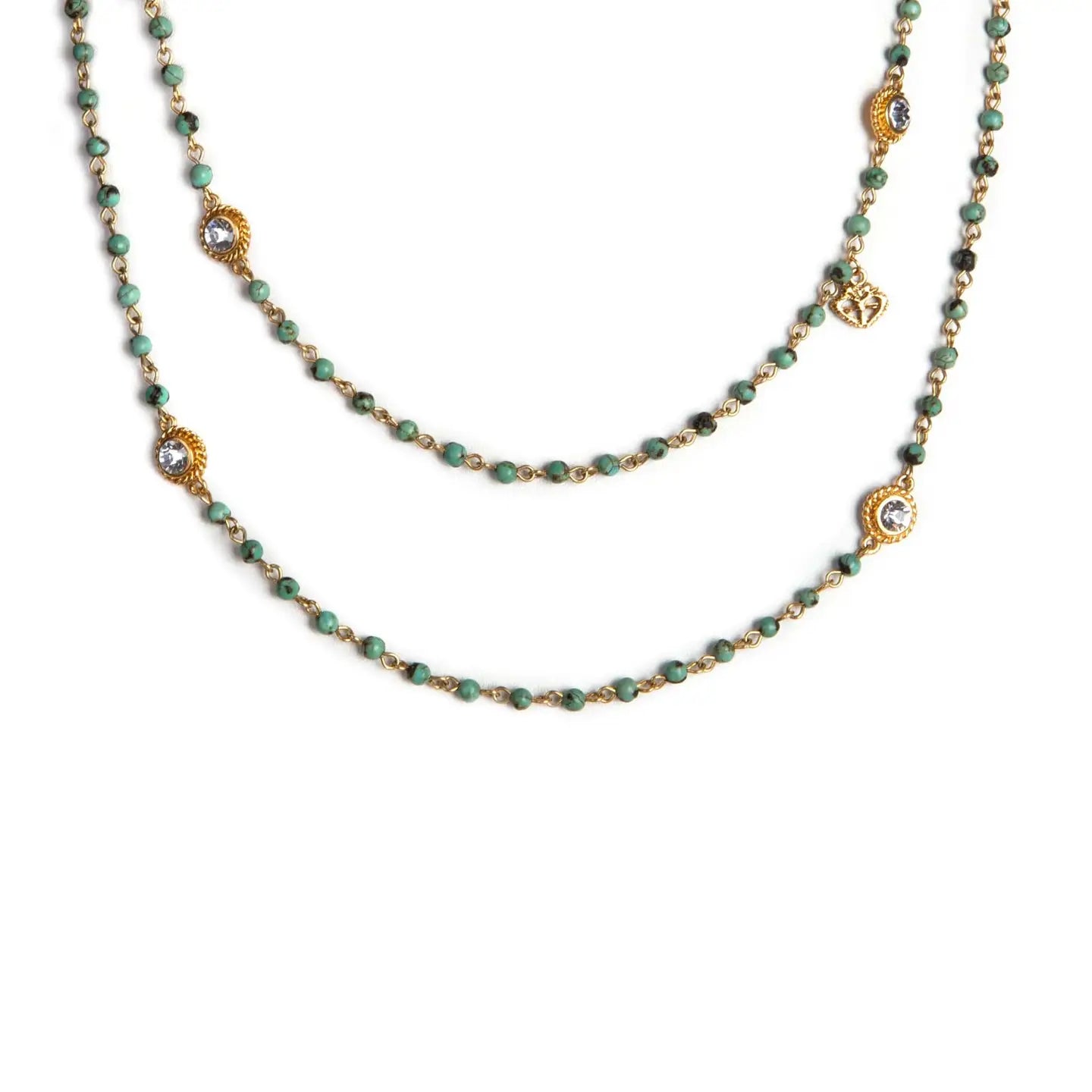 African Jasper 4mm Rosary Wrap Necklace