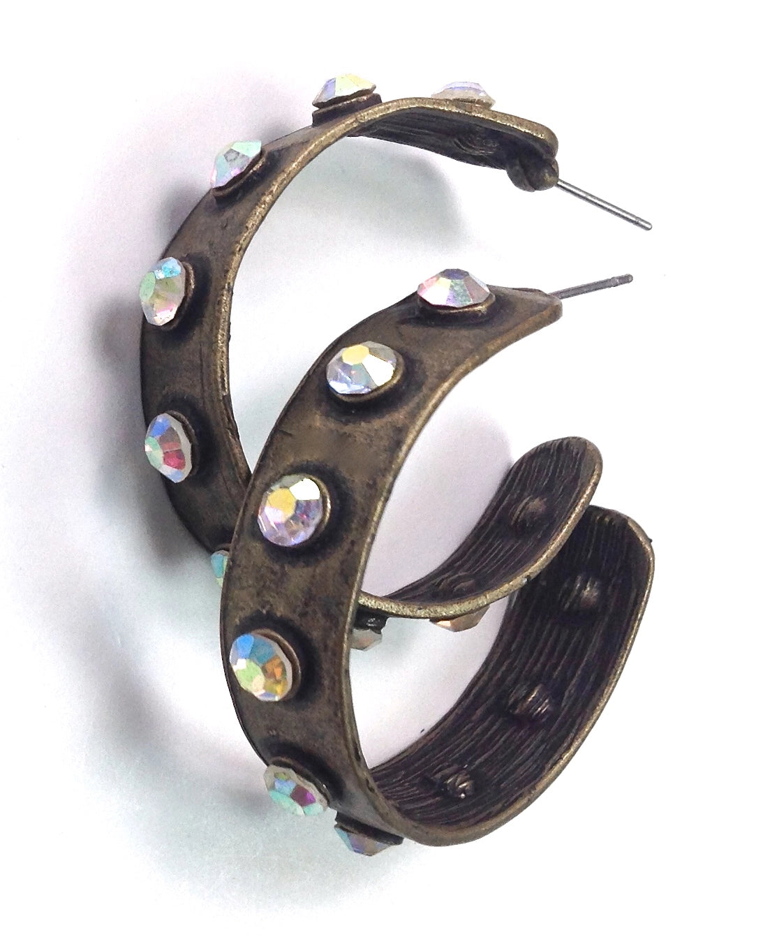 Bling Hoop Brass Ox Earrings