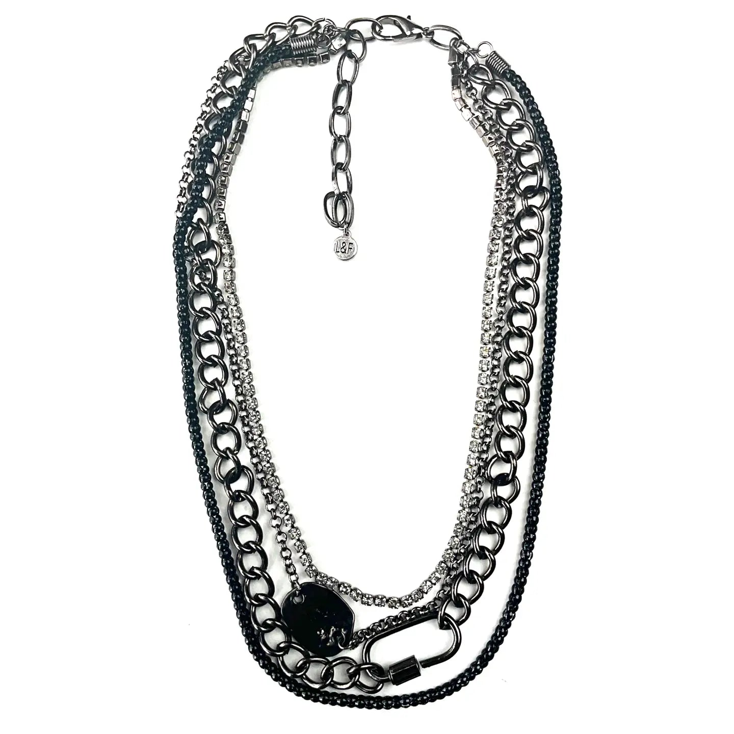 Black Multi Chains W/Carabiner Front