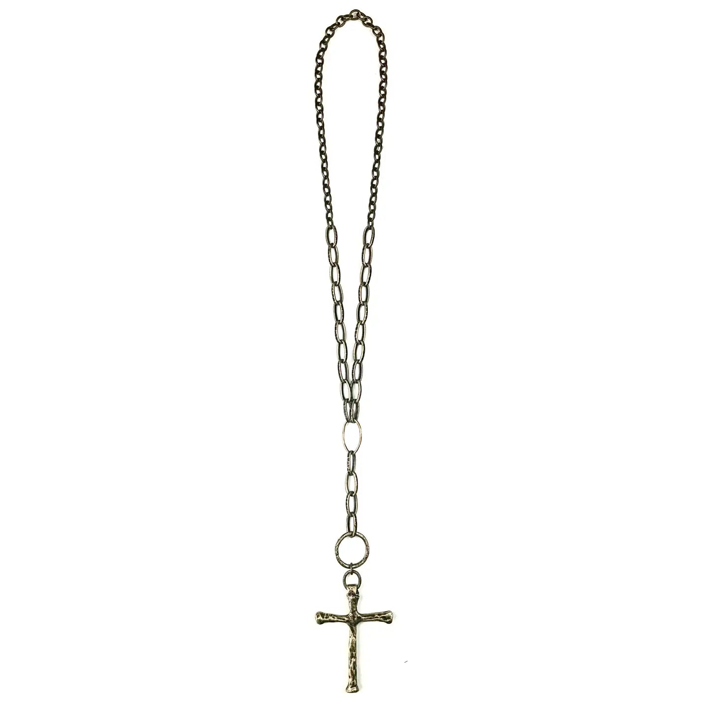 Blessings: Long Bold Link Chain W/Cross Pendant