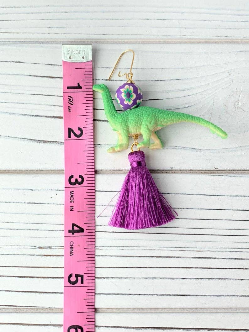 The Billie Brontosaurus Tassel Earrings