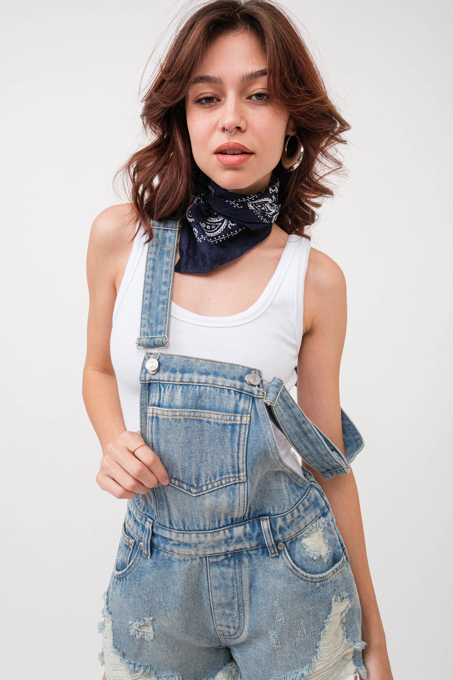 Denim Overall Shorts