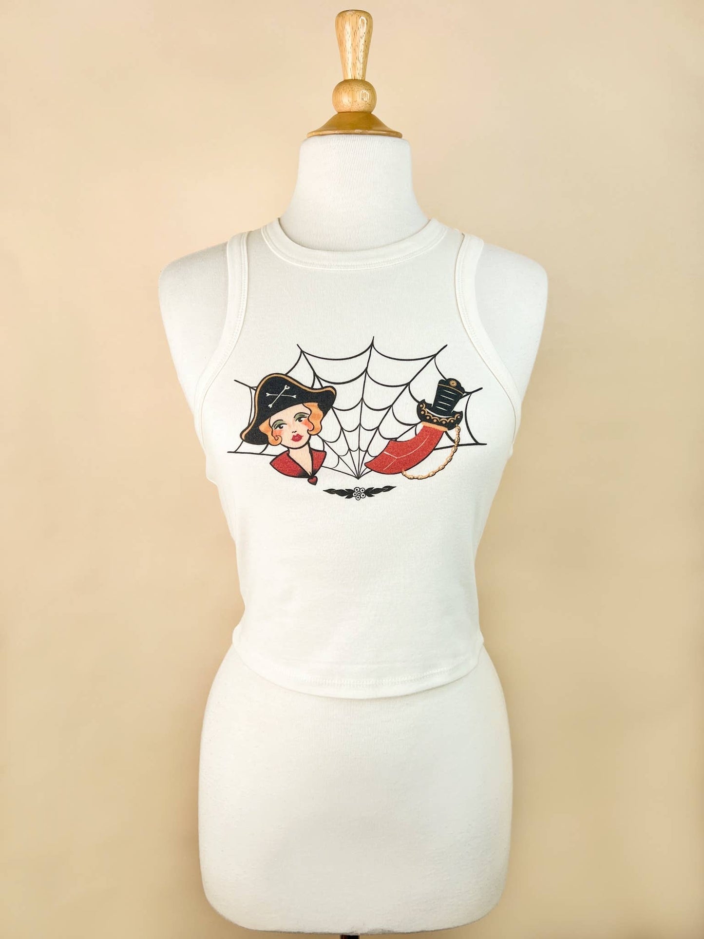 Scarlet Buccaneer Rib Racer Tank in Natural
