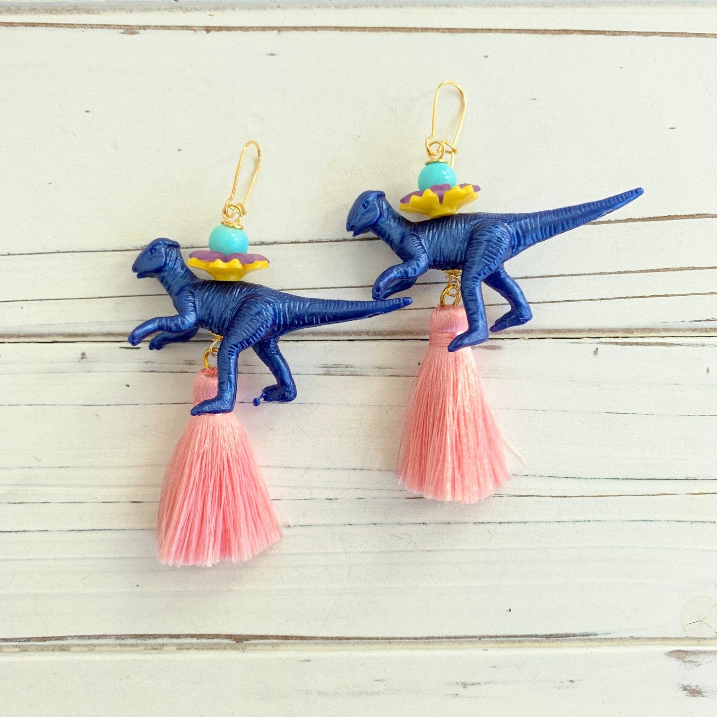 Lenora Dame Cobalt Dinosaur Earrings