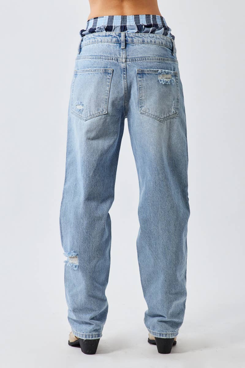 Loose Fit Jeans Zipper Closure