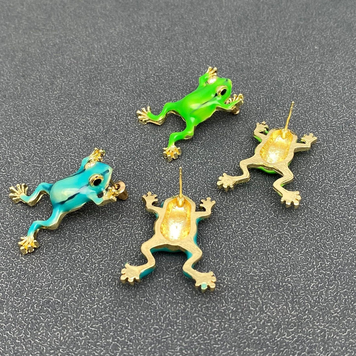 Enamel Tree Frog Post Earrings