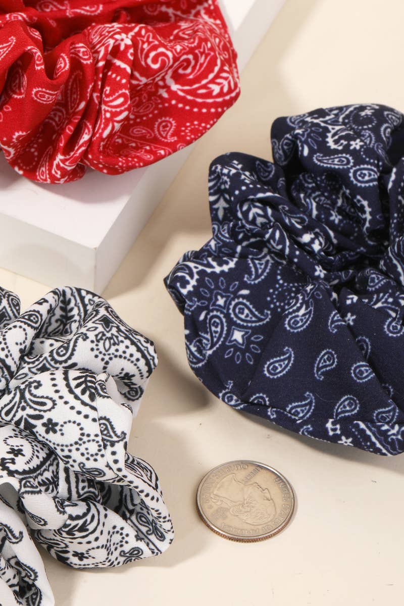 Three Piece Paisley Hair Scrunchie Set