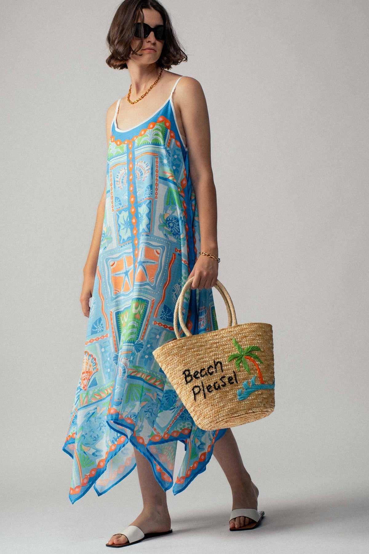 Ocean Breeze Handkerchief Hem Maxi Sundress