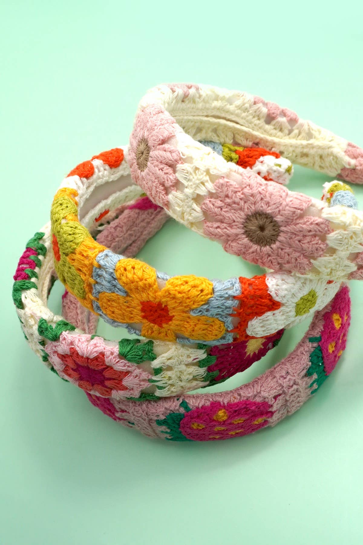 FLORAL CROCHET HEADBAND HAIR BAND