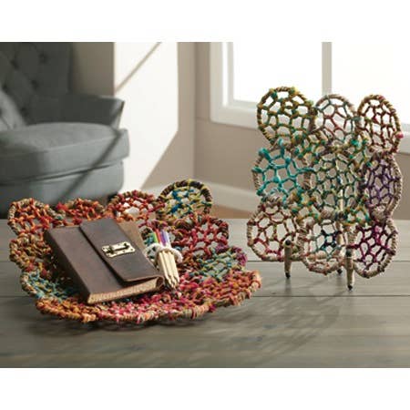 Colorful Jute Square Basket