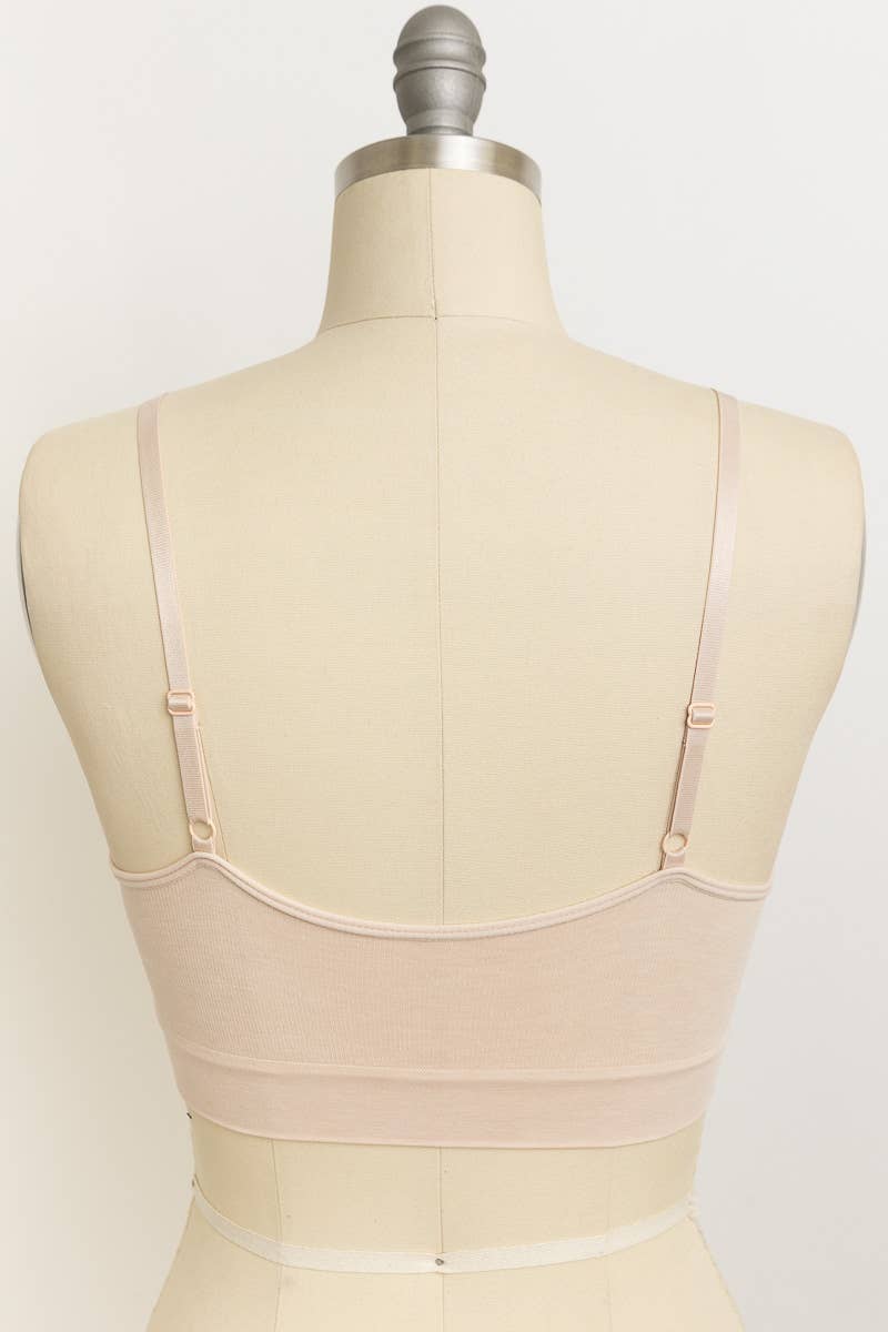 Ultra Soft Lace Trim Ribbed Padded Seamless Bralette
