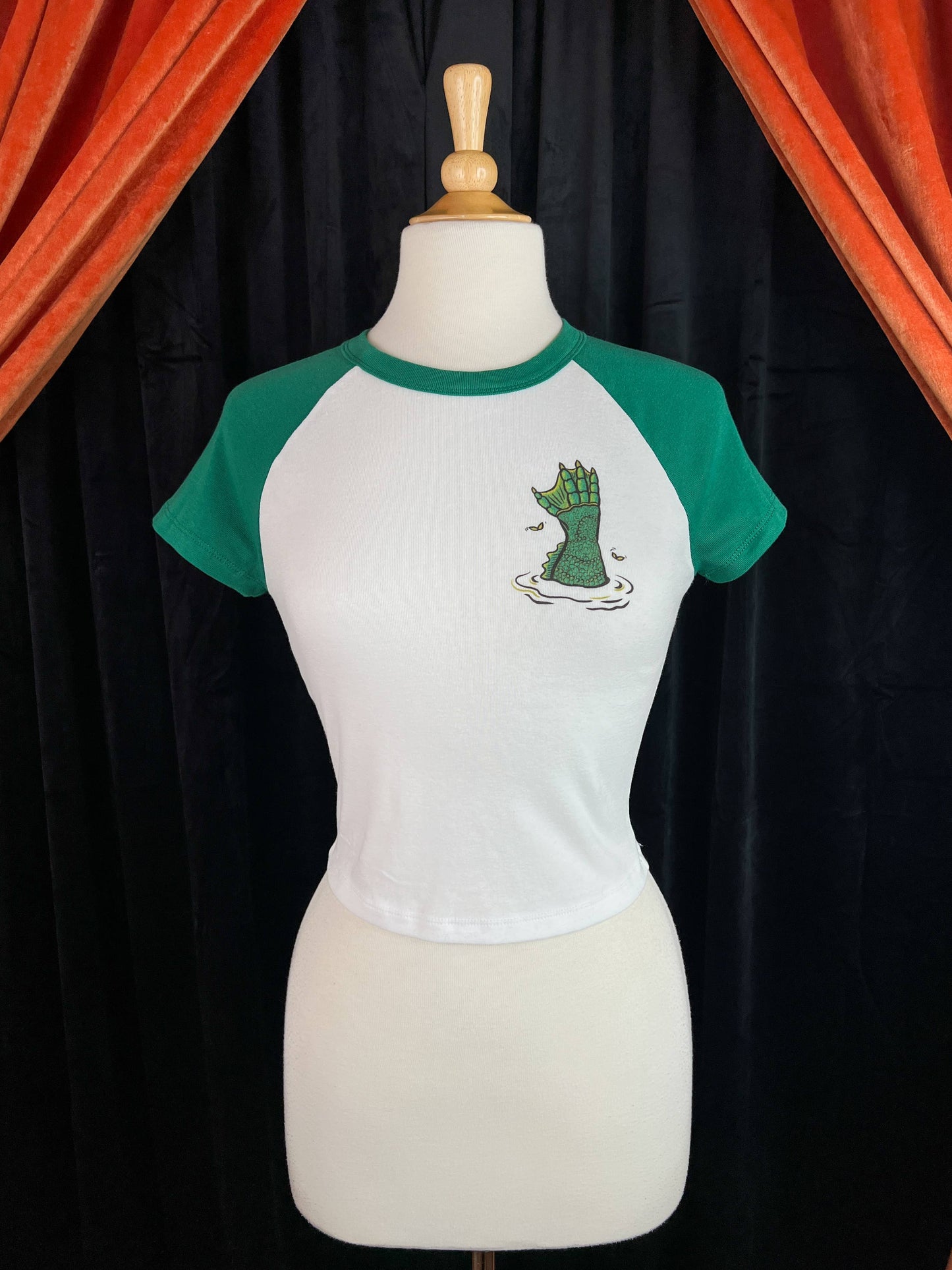 Beware of the Lagoon Raglan Cropped Baby T-Shirt