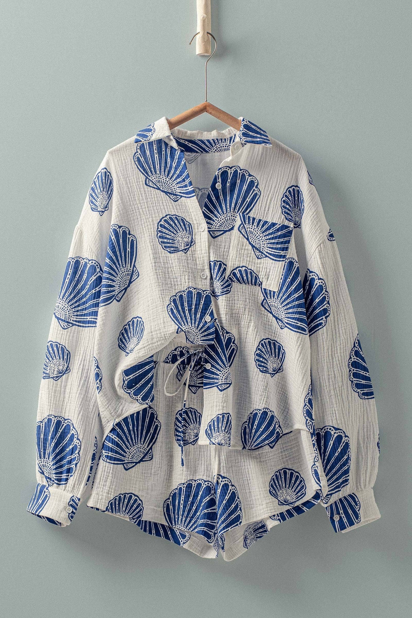 Sea shell Blue Shell Cotton Gauze Set