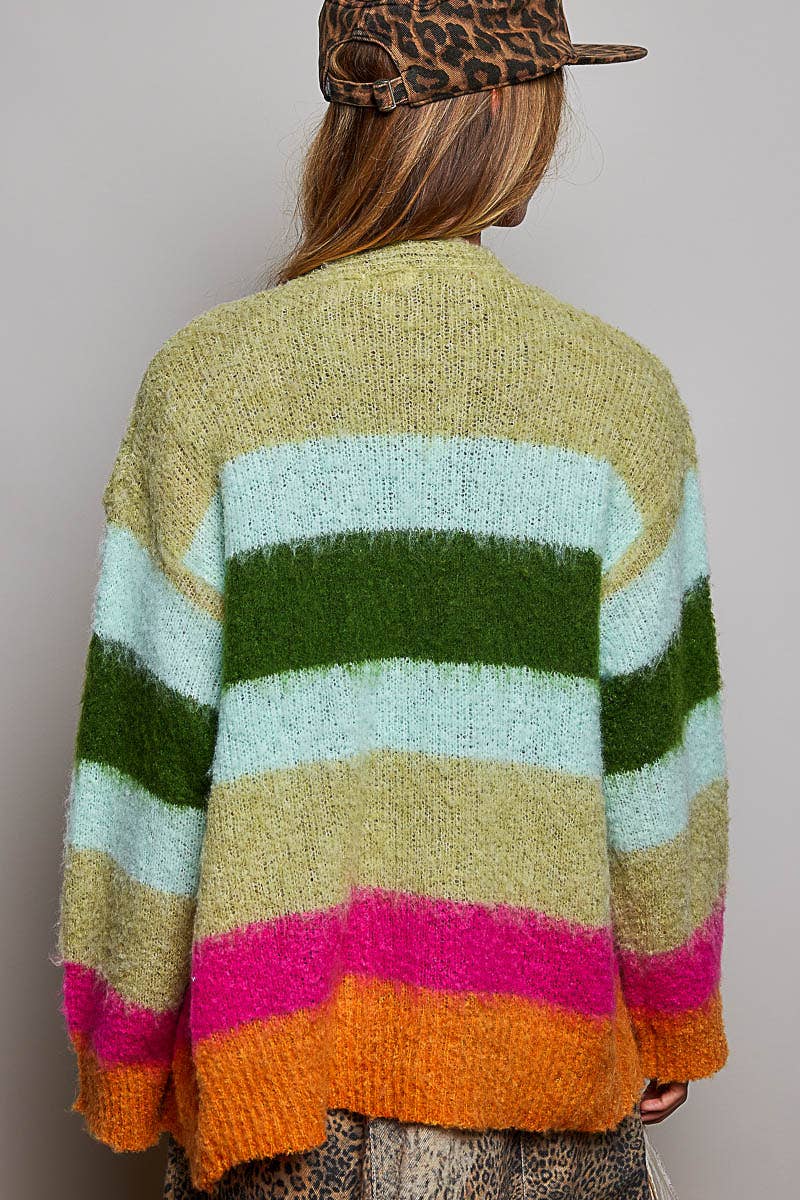 Striped Sweater Cardigan