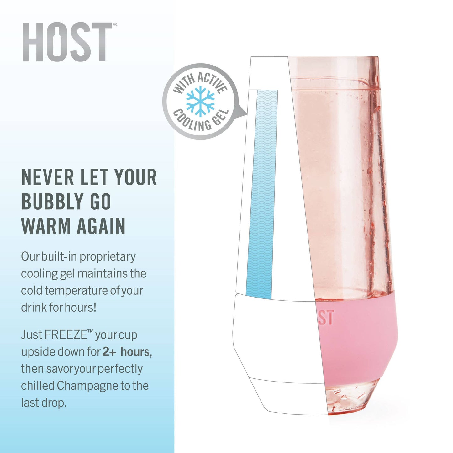 Champagne FREEZE™ Cooling Cups - Blush Tint - Set of 2