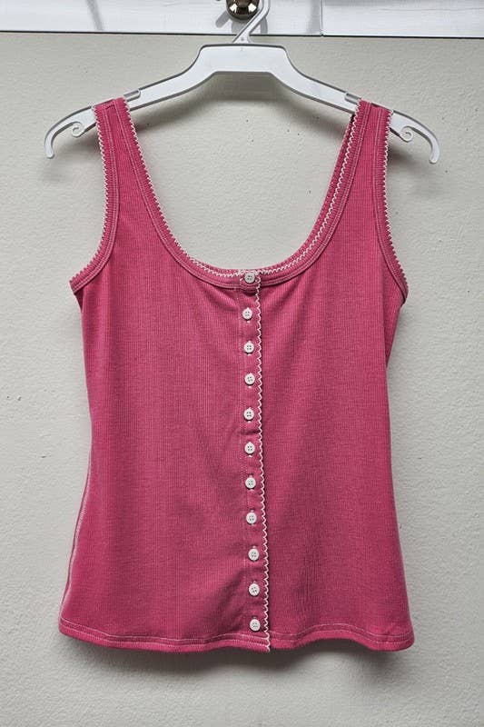 Ribbed Contrast Stitch Top