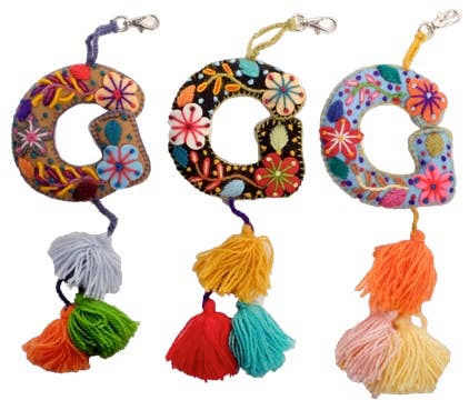 G - Hand Embroidered Keychain, Peru