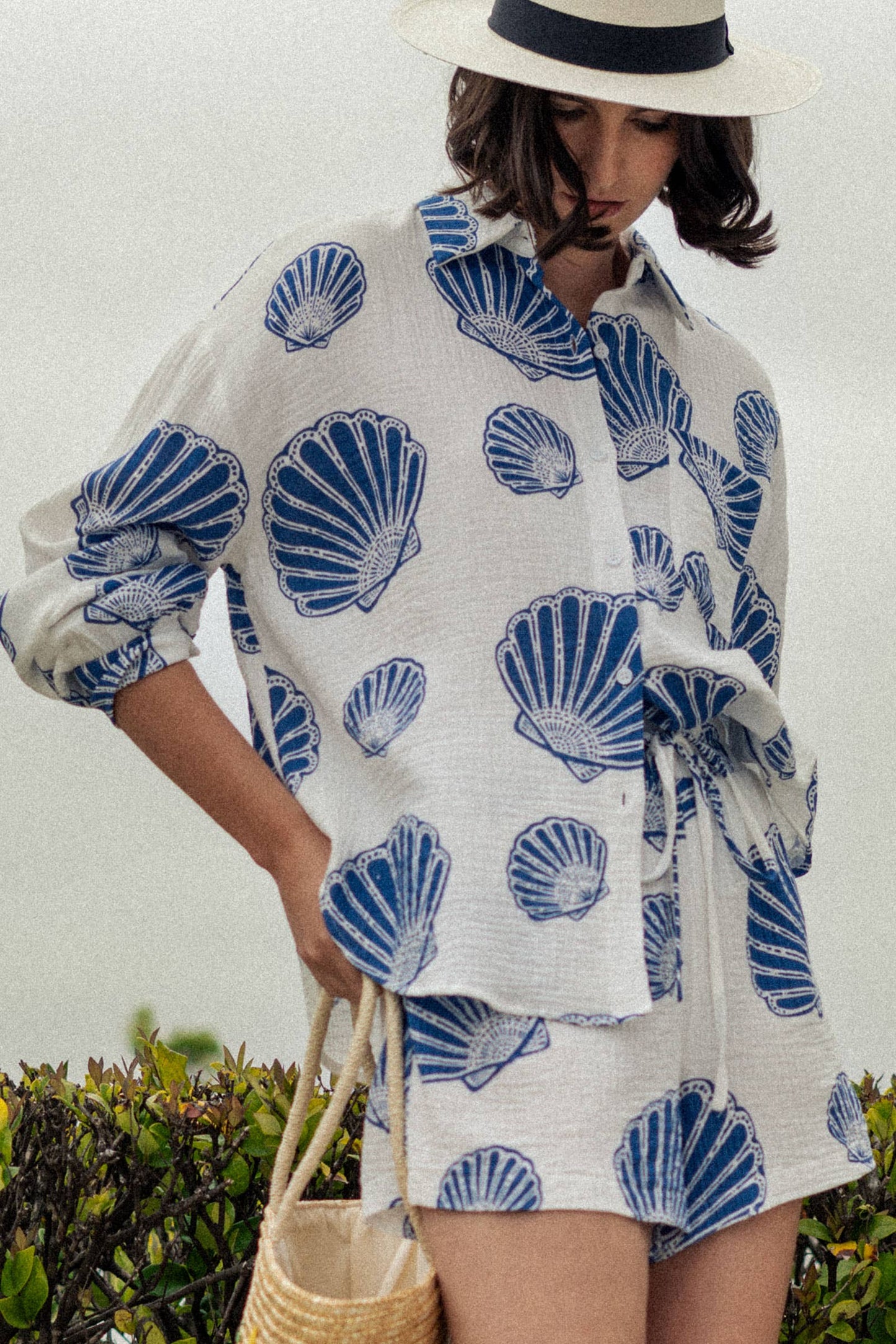 Sea shell Blue Shell Cotton Gauze Set
