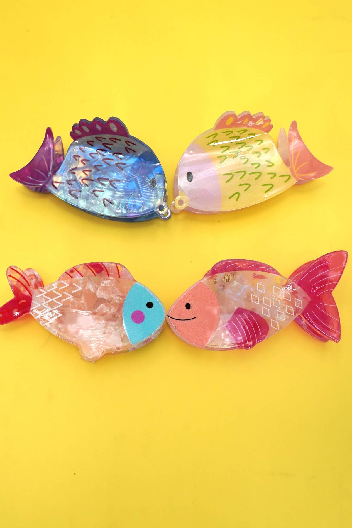 JUMBO VIBRANT OCEAN SEA FISH HAIR CLAW CLIPS