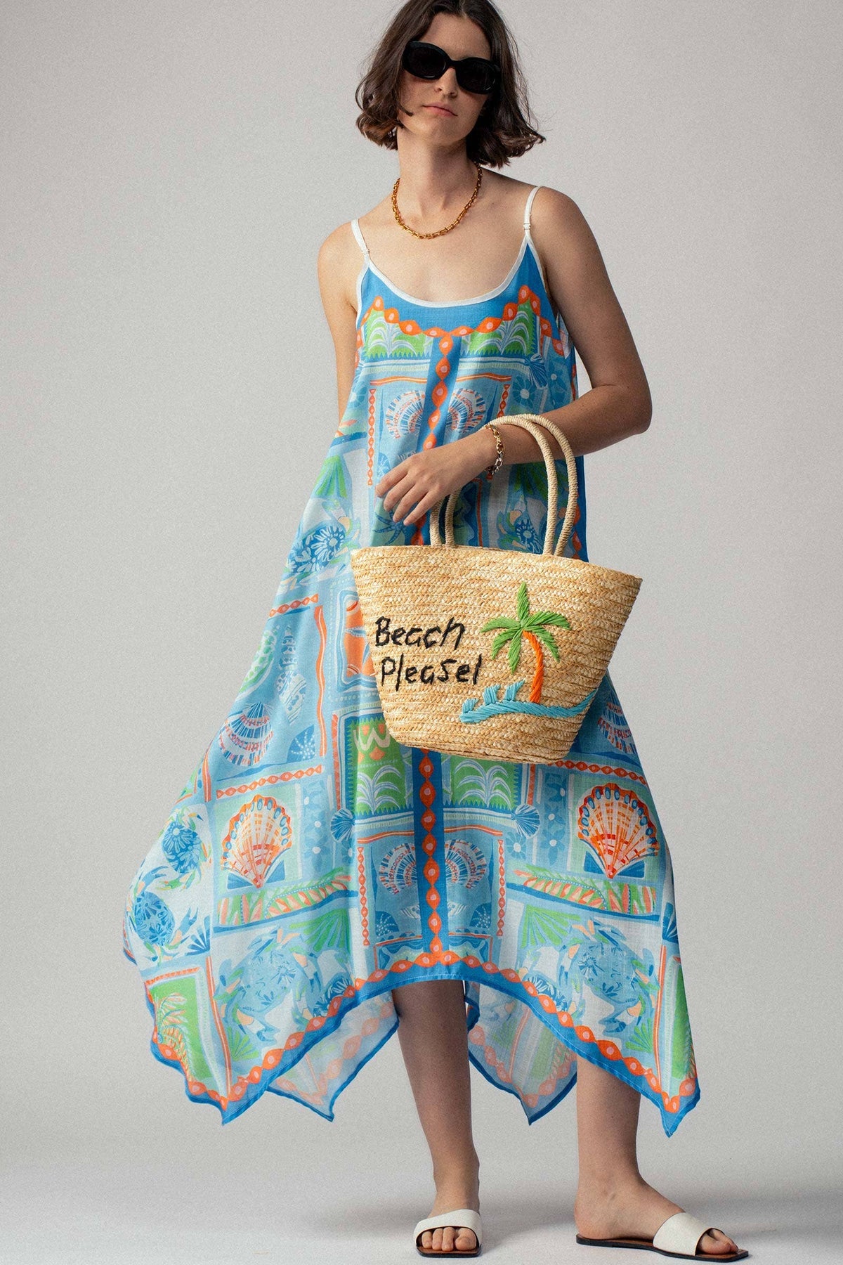 Ocean Breeze Handkerchief Hem Maxi Sundress