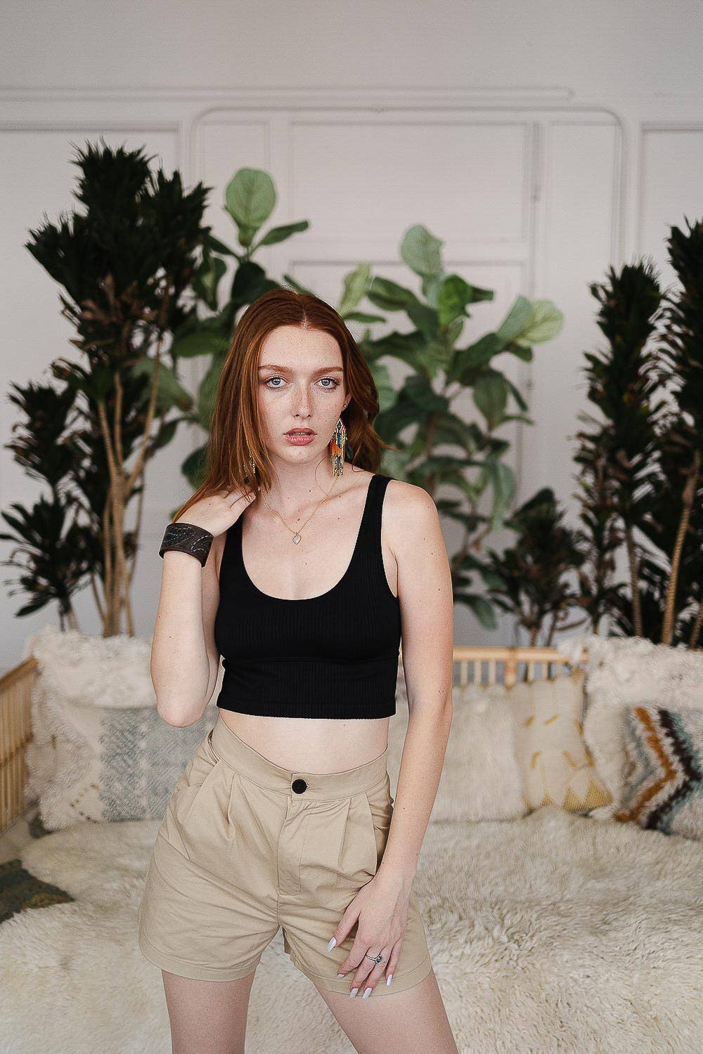 Black Reversible Plunge Seamless Longline Brami